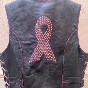 Hard Rock Cafe Breast Cancer Leather Vest 2XL